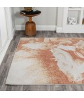 CONTEMPORARY POP Area Rug Petalo Abstract Two-Tone Modern Orange/Cream 8 ft. x 10 ft. Area Rug