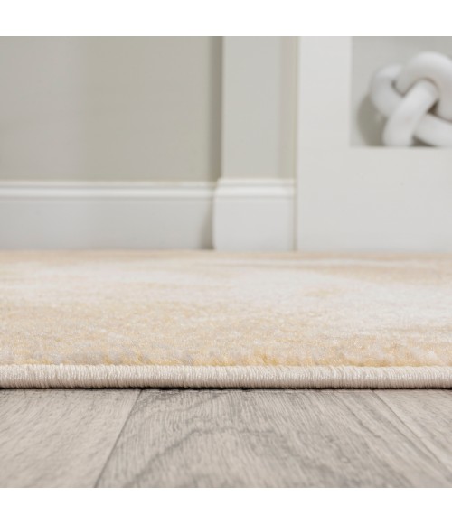 Petalo Abstract Two-Tone Modern Gold/Cream 2 ft. x 8 ft. Runner Rug