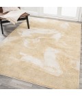 Petalo Abstract Two-Tone Modern Gold/Cream 3 ft. x 5 ft. Area Rug