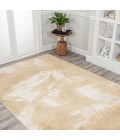 Petalo Abstract Two-Tone Modern Gold/Cream 3 ft. x 5 ft. Area Rug