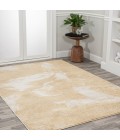Petalo Abstract Two-Tone Modern Gold/Cream 3 ft. x 5 ft. Area Rug
