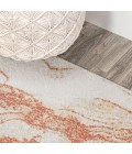 CONTEMPORARY POP Area Rug Marmo Abstract Marbled Modern Orange/Cream 8 ft. x 10 ft. Area Rug