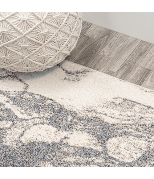 CONTEMPORARY POP Area Rug Marmo Abstract Marbled Modern Gray/Cream 5 ft. x 8 ft. Area Rug