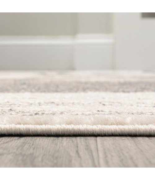 Marmo Abstract Marbled Modern Gray/Cream 2 ft. x 8 ft. Runner Rug