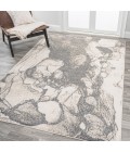 CONTEMPORARY POP Area Rug Marmo Abstract Marbled Modern Gray/Cream 5 ft. x 8 ft. Area Rug