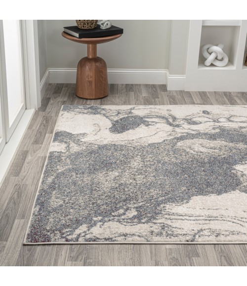CONTEMPORARY POP Area Rug Marmo Abstract Marbled Modern Gray/Cream 5 ft. x 8 ft. Area Rug