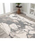 CONTEMPORARY POP Area Rug Marmo Abstract Marbled Modern Gray/Cream 5 ft. x 8 ft. Area Rug