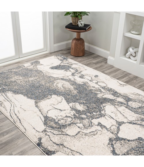 CONTEMPORARY POP Area Rug Marmo Abstract Marbled Modern Gray/Cream 5 ft. x 8 ft. Area Rug