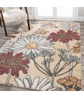 CONTEMPORARY POP Area Rug Dizi Modern Botanical Wildflower Yellow/Ivory/Red 8 ft. x 10 ft. Area Rug