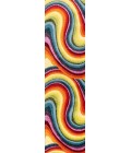 Flow Abstract Swirl Red/Yellow/Blue 2 ft. x 8 ft. Runner Rug