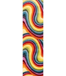 Jonathany Dazzle DZC100A Red/Yellow/Blue Area Rug 2 ft. X 7 ft. 10 in. Runner