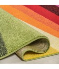 DAZZLE Area Rug Prism Geometric Striped Orange/Green/Blue 2 ft. x 8 ft. Runner Rug