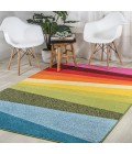 DAZZLE Area Rug Prism Geometric Striped Orange/Green/Blue 4 ft. x 6 ft. Area Rug