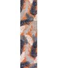 HAWAII Area Rug Montego High-Low Tropical Palm Orange/Navy/Ivory 2 ft. x 8 ft. Indoor/Outdoor Runner Rug