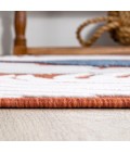 HAWAII Area Rug Montego High-Low Tropical Palm Orange/Navy/Ivory 2 ft. x 8 ft. Indoor/Outdoor Runner Rug