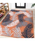 HAWAII Area Rug Montego High-Low Tropical Palm Orange/Navy/Ivory 5 ft. x 8 ft. Indoor/Outdoor Area Rug