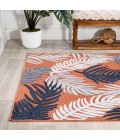 HAWAII Area Rug Montego High-Low Tropical Palm Orange/Navy/Ivory 5 ft. x 8 ft. Indoor/Outdoor Area Rug