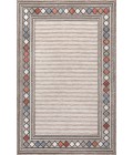HAWAII Area Rug Sebastian High-Low Modern Diamond Border Brown/Ivory 3 ft. x 5 ft. Indoor/Outdoor Area Rug
