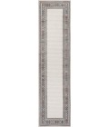 HAWAII Area Rug Sebastian High-Low Modern Diamond Border Ivory/Beige 2 ft. x 8 ft. Indoor/Outdoor Runner Rug
