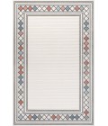 HAWAII Area Rug Sebastian High-Low Modern Diamond Border Ivory/Beige 4 ft. x 6 ft. Indoor/Outdoor Area Rug