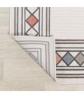 HAWAII Area Rug Sebastian High-Low Modern Diamond Border Ivory/Beige 4 ft. x 6 ft. Indoor/Outdoor Area Rug