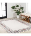 HAWAII Area Rug Sebastian High-Low Modern Diamond Border Ivory/Beige 4 ft. x 6 ft. Indoor/Outdoor Area Rug