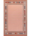 Sebastian High-Low Modern Diamond Border Orange/Ivory 5 ft. x 8 ft. Indoor/Outdoor Area Rug
