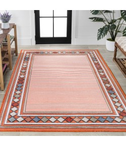 Jonathany Hawaii HWC102C Orange/Ivory Area Rug 5 ft. 3 in. X 7 ft. 7 in. Rectangle