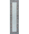 HAWAII Area Rug Sebastian High-Low Modern Diamond Border Blue/Ivory 2 ft. x 8 ft. Indoor/Outdoor Runner Rug