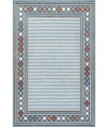 HAWAII Area Rug Sebastian High-Low Modern Diamond Border Blue/Ivory 5 ft. x 8 ft. Indoor/Outdoor Area Rug