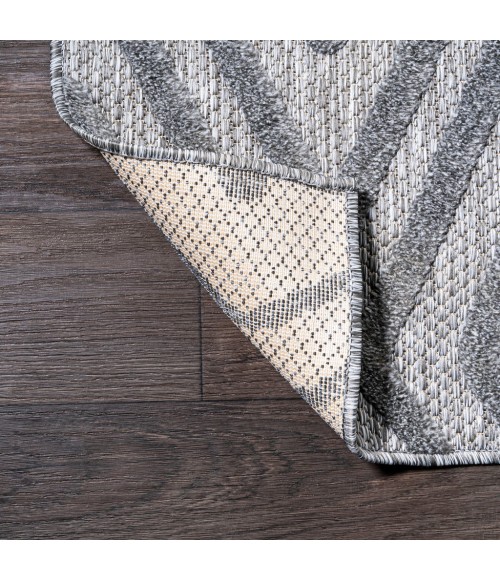 Balansat Moroccan Diamond Dark Gray 5' Round Indoor/Outdoor Area Rug