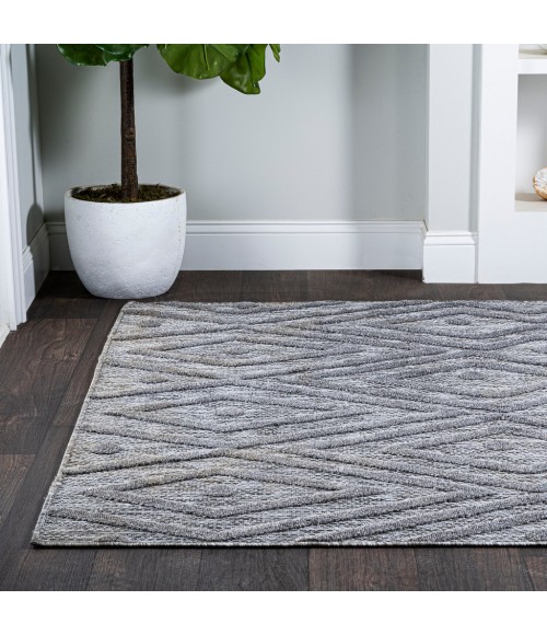 Balansat Moroccan Diamond Dark Gray 8 ft. x 10 ft. Indoor/Outdoor Area Rug
