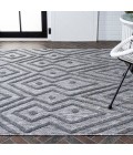 Balansat Moroccan Diamond Dark Gray 8 ft. x 10 ft. Indoor/Outdoor Area Rug