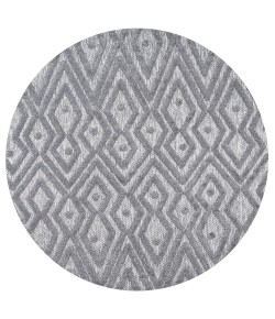 Jonathany Ibiza IBZ100A Dark Gray Area Rug 5 ft. 3 in. X 5 ft. 3 in. Round