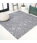 Balansat Moroccan Diamond Dark Gray 5' Square Indoor/Outdoor Area Rug