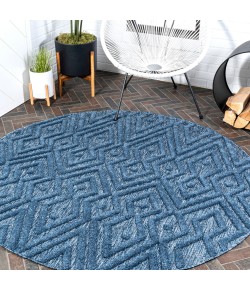 Jonathany Ibiza IBZ100B Navy Area Rug 5 ft. 3 in. X 5 ft. 3 in. Round