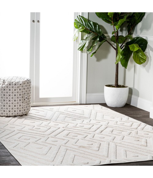 Balansat Moroccan Diamond Ivory 5 ft. x 8 ft. Indoor/Outdoor Area Rug