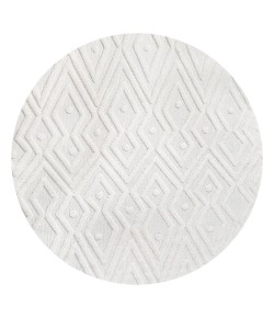 Jonathany Ibiza IBZ100D Ivory Area Rug 5 ft. 3 in. X 5 ft. 3 in. Round