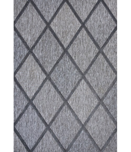 Salines Diamond Trellis Dark Gray 8 ft. x 10 ft. Indoor/Outdoor Area Rug