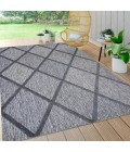 Salines Diamond Trellis Dark Gray 8 ft. x 10 ft. Indoor/Outdoor Area Rug