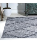 Salines Diamond Trellis Dark Gray 8 ft. x 10 ft. Indoor/Outdoor Area Rug