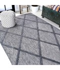 Salines Diamond Trellis Dark Gray 8 ft. x 10 ft. Indoor/Outdoor Area Rug