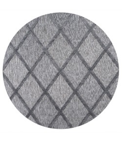 Jonathany Ibiza IBZ101A Dark Gray Area Rug 5 ft. 3 in. X 5 ft. 3 in. Round