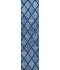 IBIZA Area Rug Salines Diamond Trellis Navy 2 ft. x 8 ft. Indoor/Outdoor Runner Rug