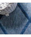 IBIZA Area Rug Salines Diamond Trellis Navy 2 ft. x 8 ft. Indoor/Outdoor Runner Rug