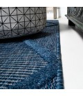 IBIZA Area Rug Salines Diamond Trellis Navy 2 ft. x 8 ft. Indoor/Outdoor Runner Rug