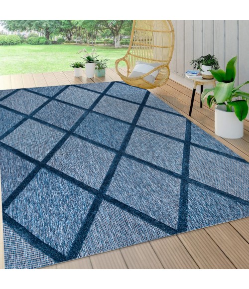 IBIZA Area Rug Salines Diamond Trellis Navy 3 ft. x 5 ft. Indoor/Outdoor Area Rug