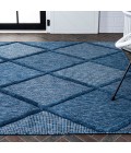 IBIZA Area Rug Salines Diamond Trellis Navy 3 ft. x 5 ft. Indoor/Outdoor Area Rug