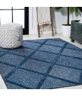IBIZA Area Rug Salines Diamond Trellis Navy 3 ft. x 5 ft. Indoor/Outdoor Area Rug