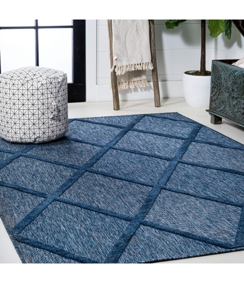 IBIZA Area Rug Salines Diamond Trellis Navy 3 ft. x 5 ft. Indoor/Outdoor Area Rug